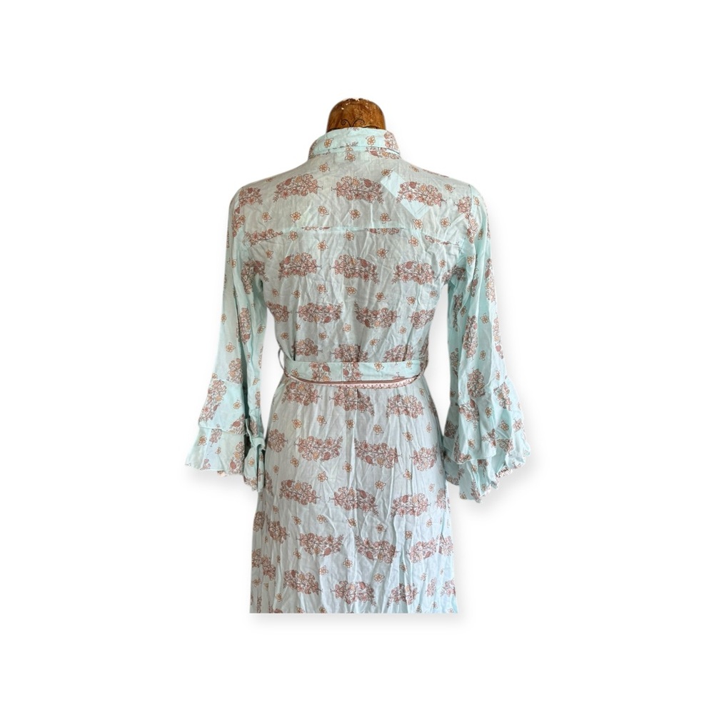 AURA maxi dress blue cream chic floral pastels - Picture 7 of 13